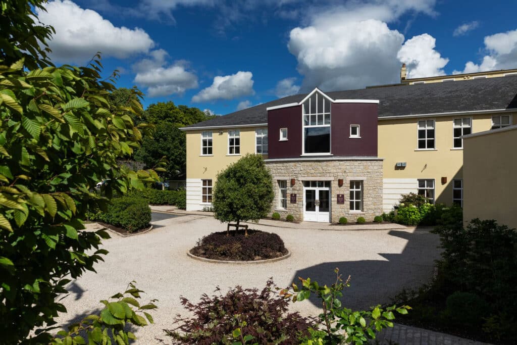 External view of the carlow hotel from the front door view the seven oaks hotel