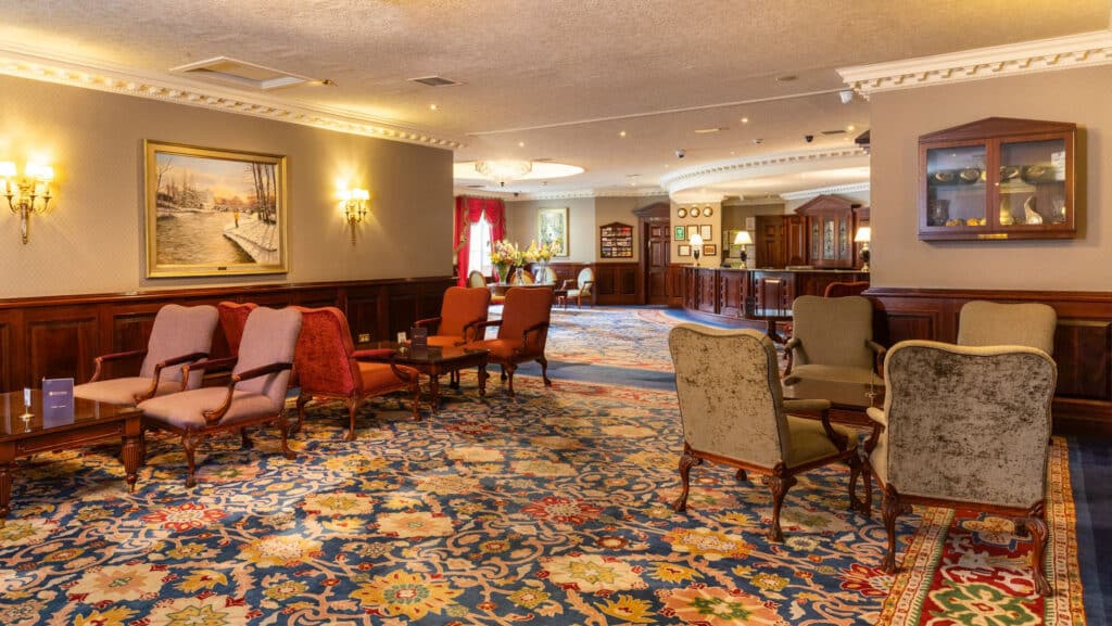 Wide view of the lobby area